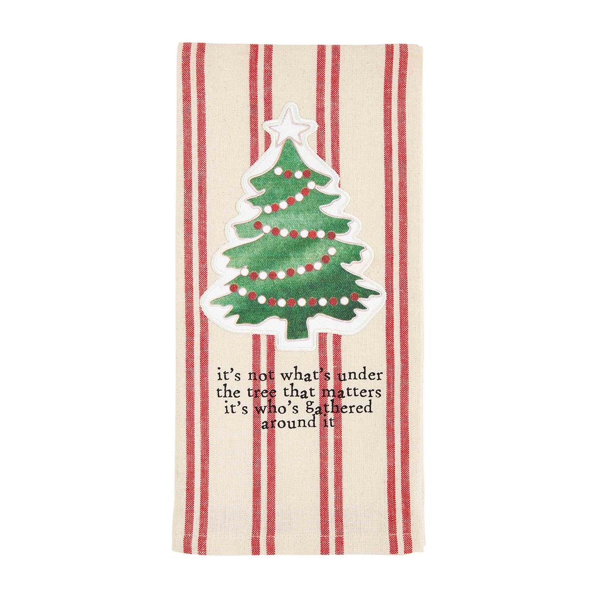 CHRISTMAS STRIPE APPLIQUE TOWELS Cape May Wicker