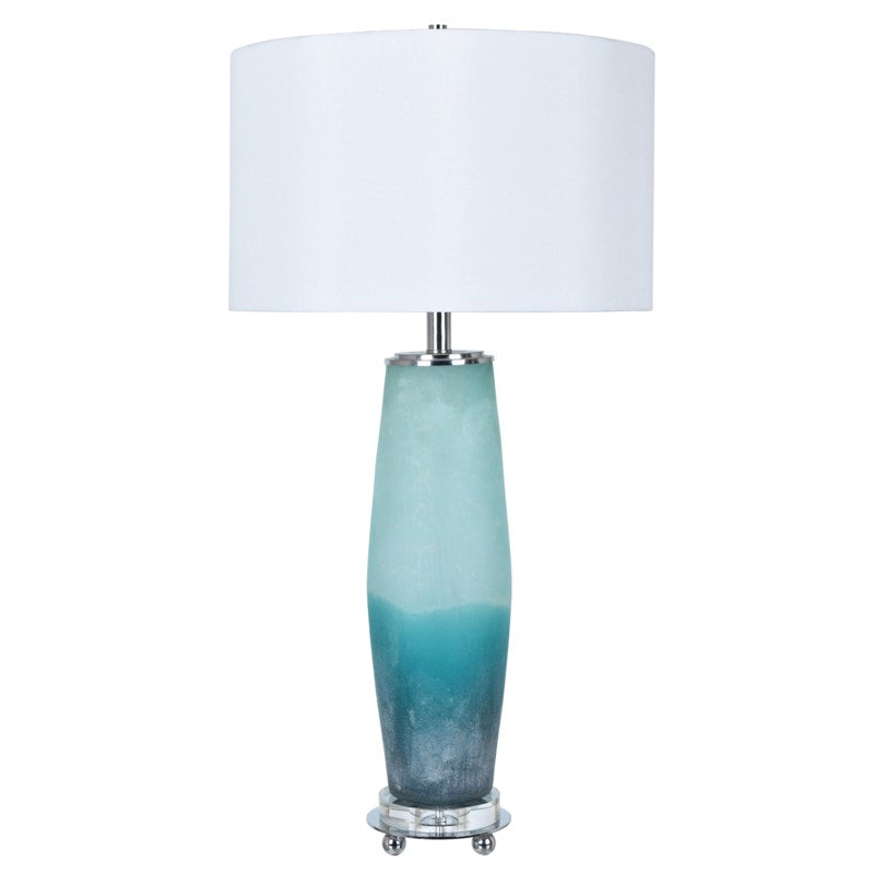 Glass Table Lamp Cape May Wicker