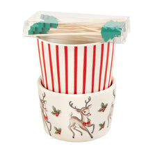 Load image into Gallery viewer, Vintage Christmas Ramekin &amp; toothpick Set