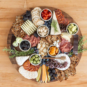 Oversized Round Wood Serving Board