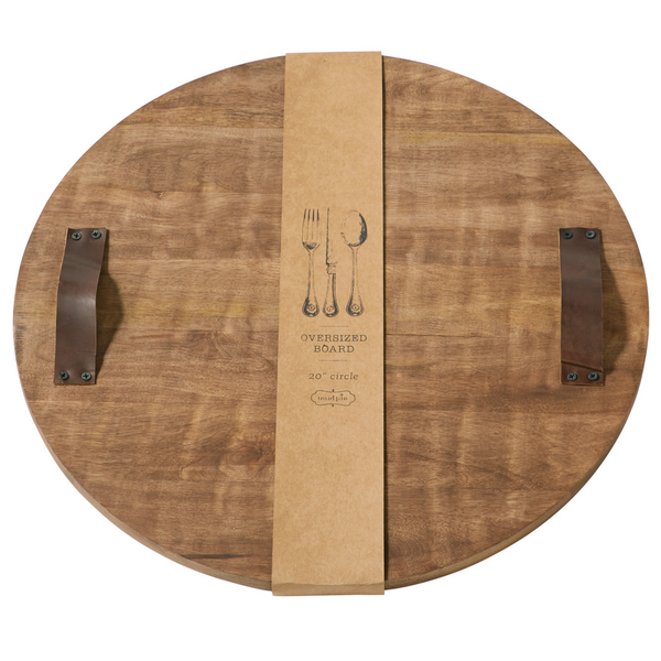 Oversized Round Wood Serving Board