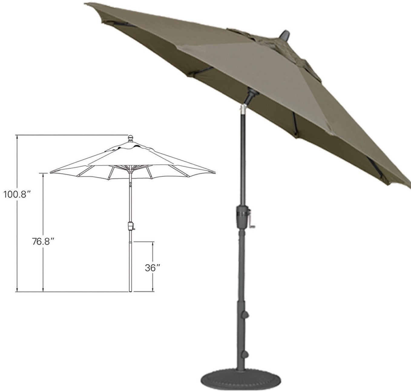 7.5' Auto Tilt Market Umbrella
