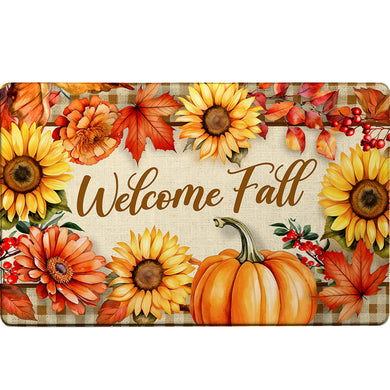 Welcome Fall Flowers Comfort Mat