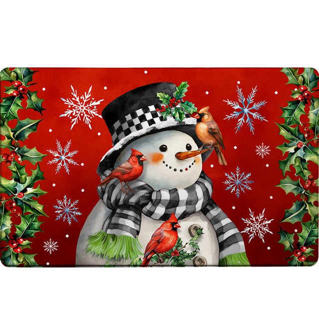 Snowman With Cardinals Comfort Mat