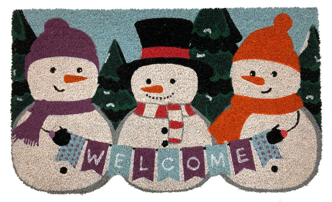 Winter Snowman Fiber Mat