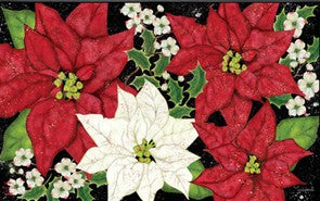Festive Poinsettias Doormat