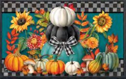 Colorful Pumpkin Stack Doormat