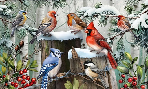 Winter Woodland Birds Doormat