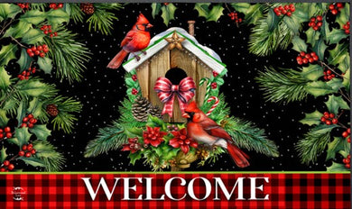 Holiday Birdhouse Doormat