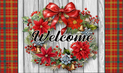 Holiday Poinsettia Doormat