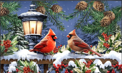 Winter Glow Cardinal Doormat