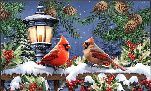 Winter Glow Cardinal Doormat