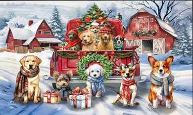 Holiday Cheer Dogs Doormat