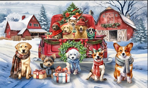 Holiday Cheer Dogs Doormat