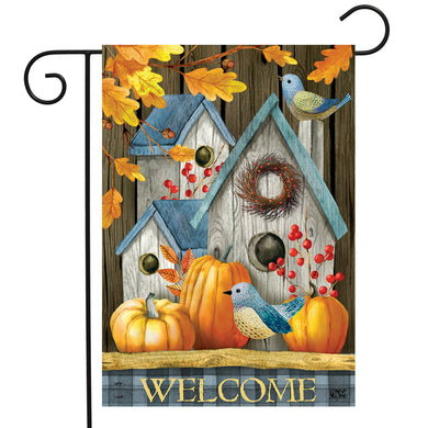 Rustic Fall Birdhouse Welcome