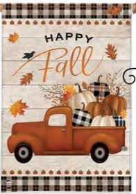 Happy Fall Pickup Truck House Flag