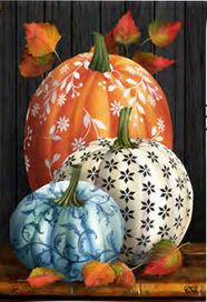 Elegant Pumpkins House Flag