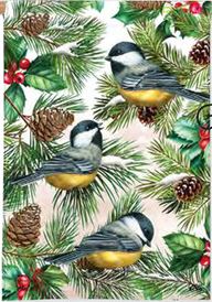 Winter Chickadees House Flag