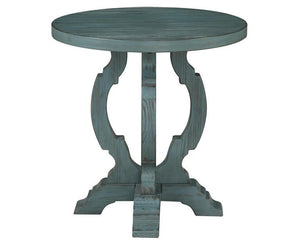 Teal Round End Table