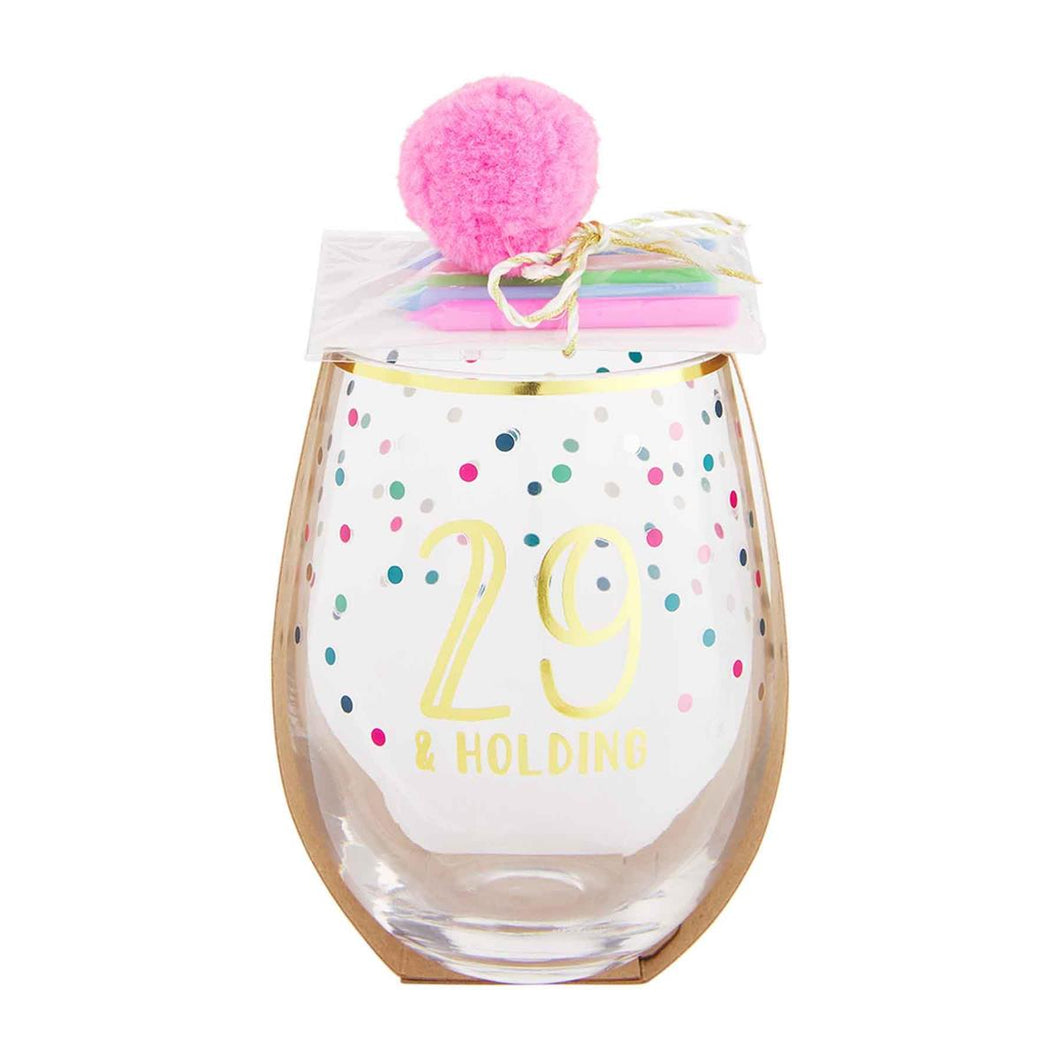 Birthday Wine Glass & Candles Sets