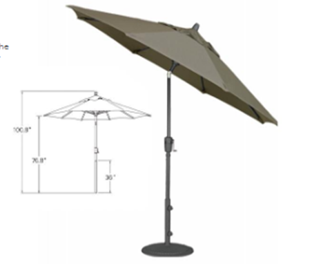 7.5' Push Button Tilt Market Umbrella