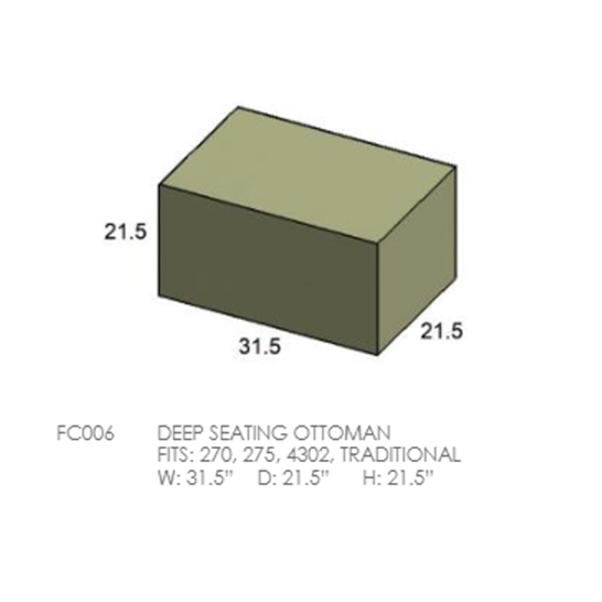 Deep Seating Ottoman Cover
