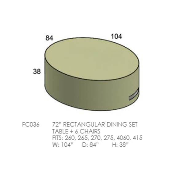 72" Rectangular Dining Set Cover