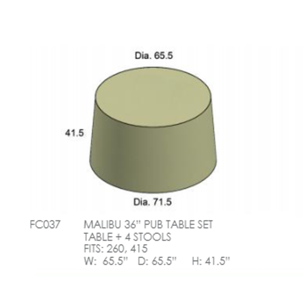 Malibu 36" Pub Table Set Cover