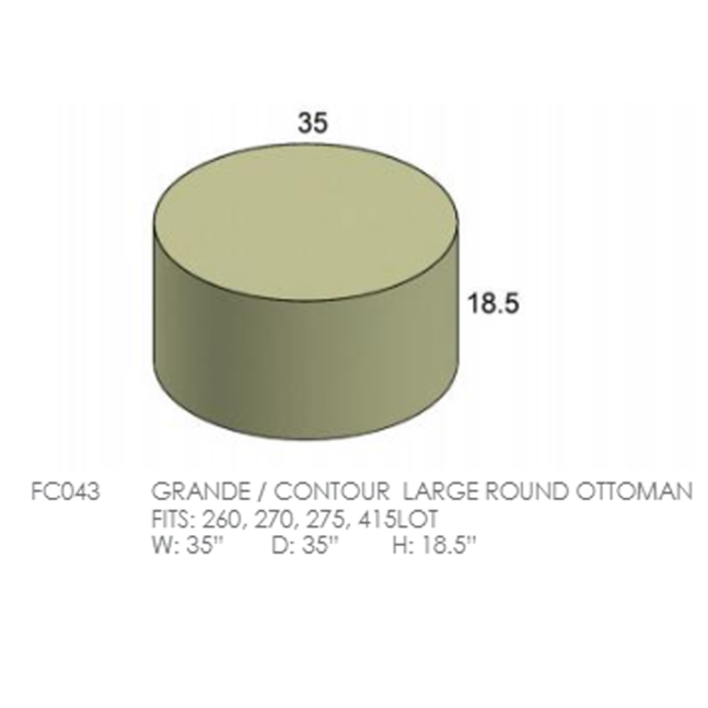 Grande/ Contour Large Round Ottoman Covers