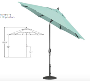 9' Auto Tilt Market Umbrella