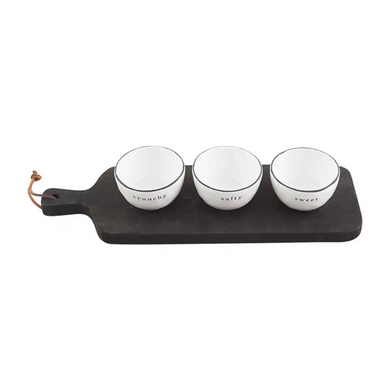 Black Serving Board & Bowl Set