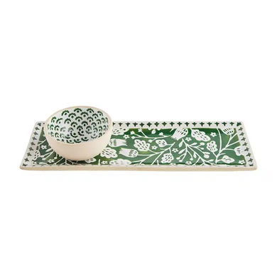 Indigo Tray & Dip Set