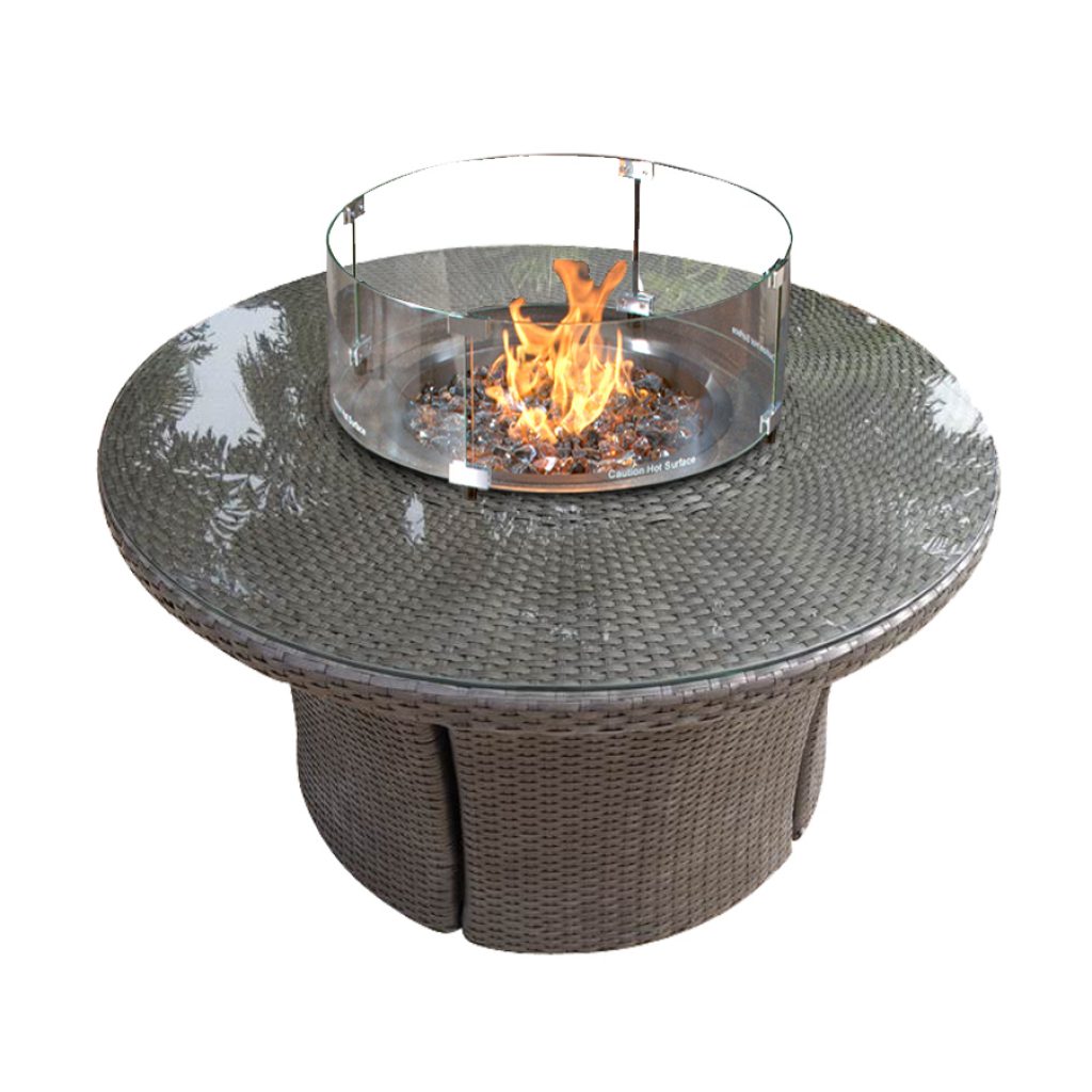 42” Woven Round Fire Table